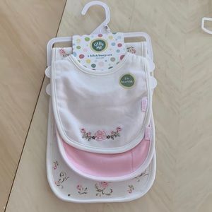 Little Me 2 bib and burp cloth set for newborn